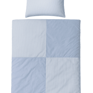 Mini Strib Patchwork sengetøj - blå